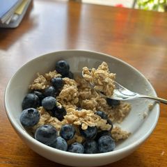A picture of My mums buttery oat recipe 🧈.
