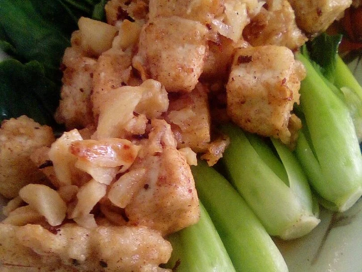 Cara Mudah Menyiapkan Resep Pakcoy bawang putih with tahu kriuk yang Lezat Sekali Anti Ribet, Lezat