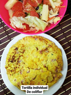 Una foto de Tortilla de coliflor individual