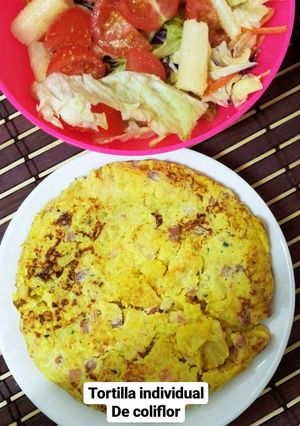 Una foto de Tortilla de coliflor individual