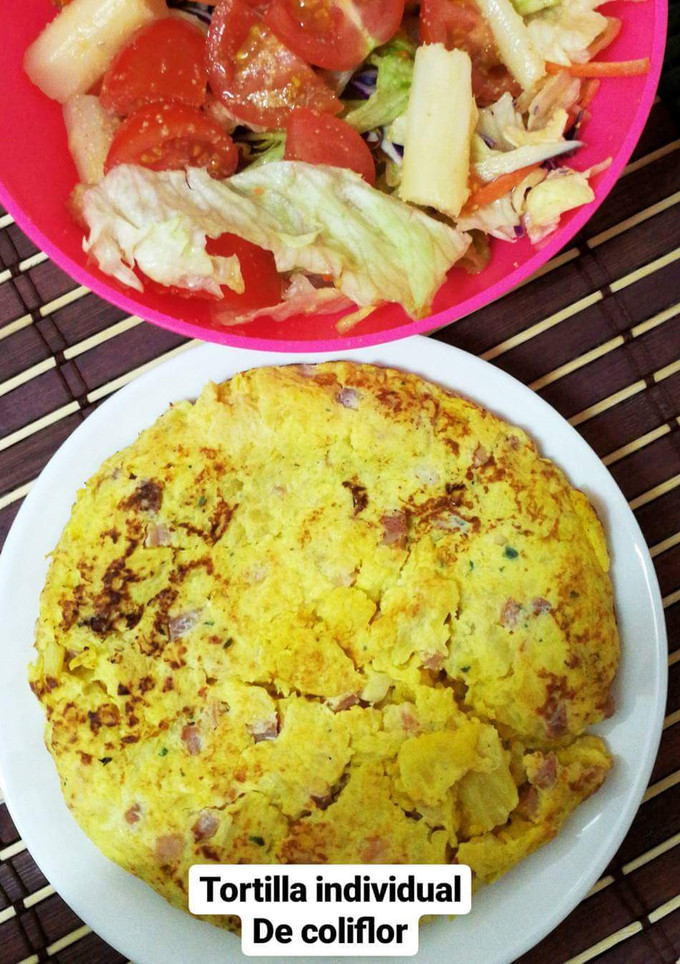 Una foto de Tortilla de coliflor individual