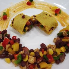 A picture of Healthy Breakfast meal Mexican wrap with Indian twist.