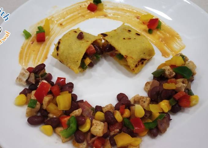 Healthy Breakfast meal Mexican wrap with Indian twist