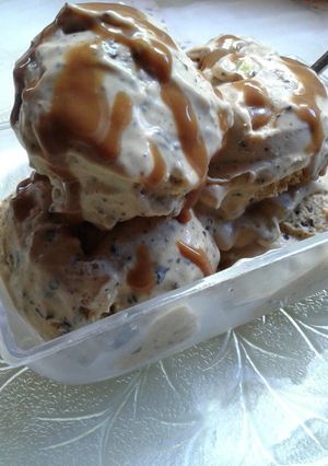 Una foto de Helado de dulce de leche granizado fácil