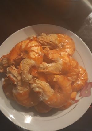 Hình của món Tôm hấp bia.