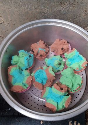 Foto resep Bolu kukus warna warni rumahan
