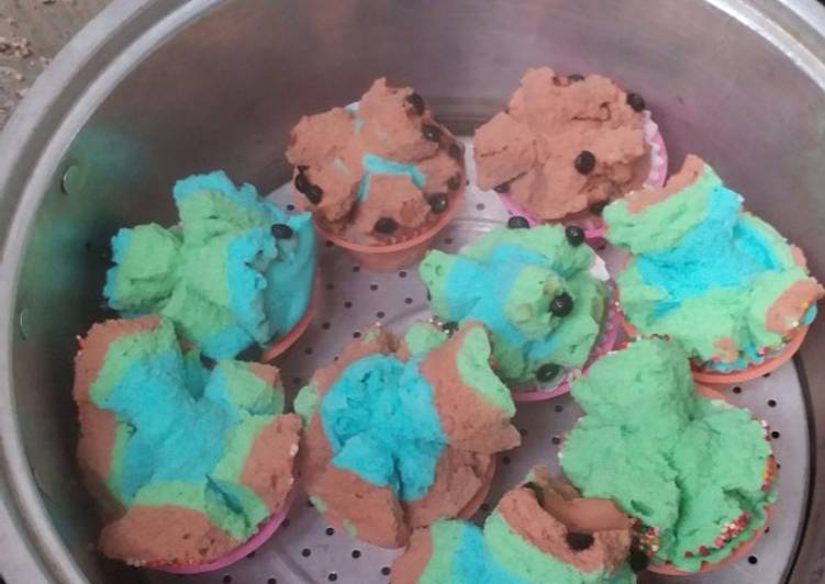 Bolu kukus warna warni rumahan