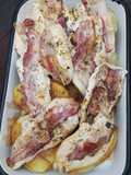 Saltimboca de pollo y papas a la española