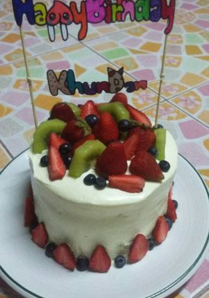 รูปของ เค้กครีมสดผลไม้สด
