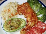 Una foto de pollo relleno guisado