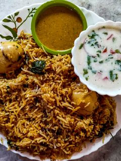 A picture of Egg dum biryani.