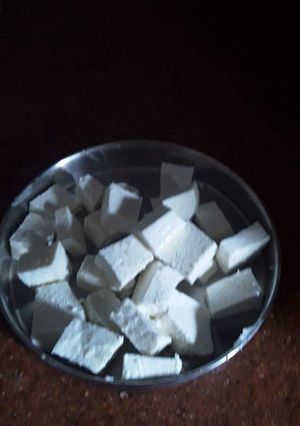A picture of Homemade paneer.