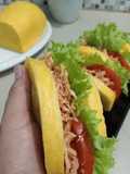 Roti Kukus Pontianak Labu Kuning dengan Isian Ayam Sisit khas Bali