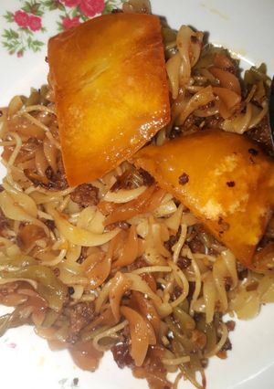 عکسی از دستور ماکارونی با گوشت چرخ کرده