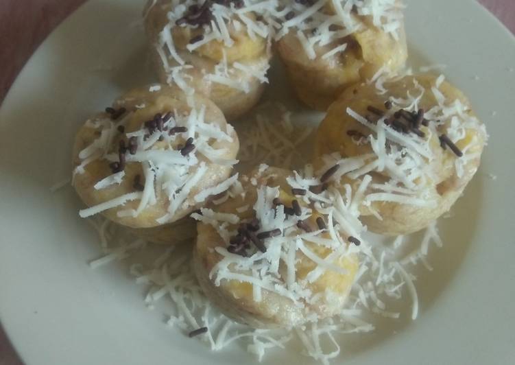 Cara Gampang Menyiapkan Muffin pisang no mixer no oven no telor Anti Gagal
