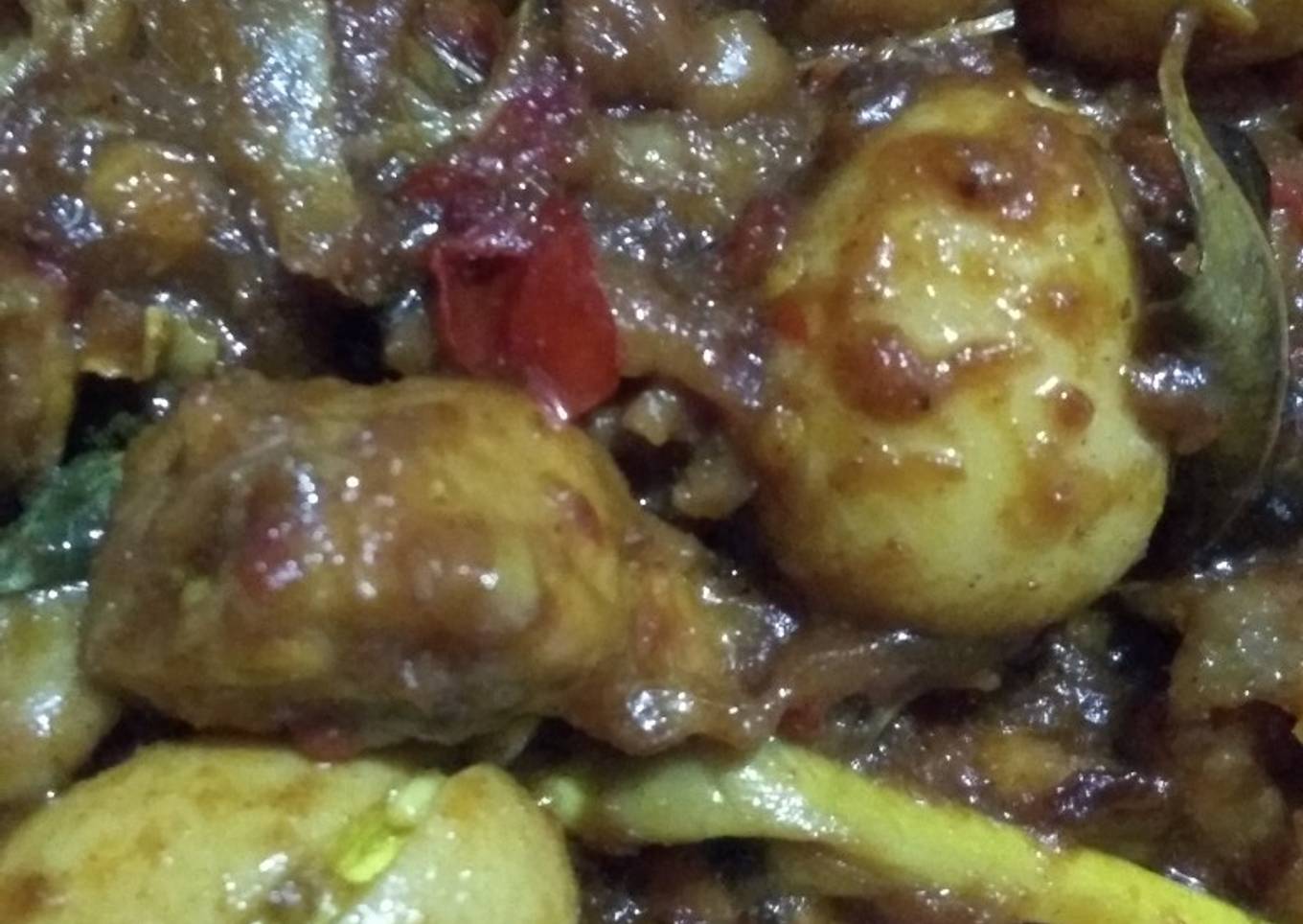 Rica ayam + telor puyuh mendesss..ππ