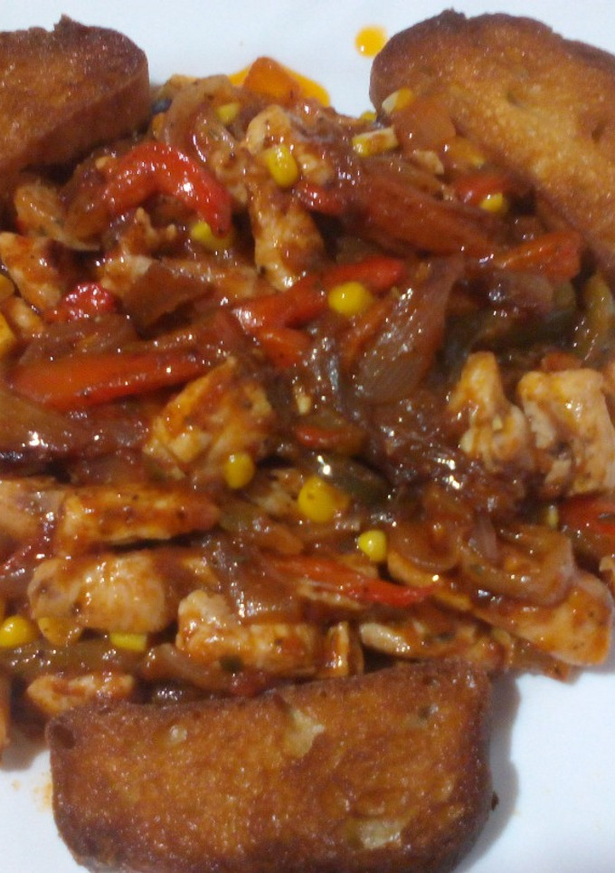 Una foto de Pollo con verduras 