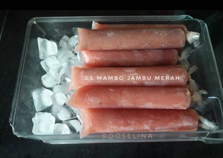 Langkah mengolah Es Mambo Jambu Merah mantap