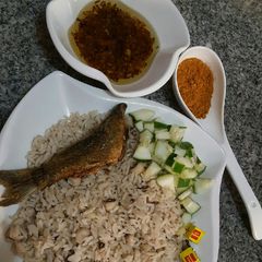 A picture of Shinkafa da wake (garau garau).