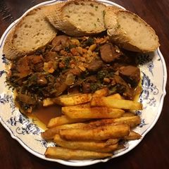 A picture of California Farm Chopped Clams and Crusted Pork: Iberian, Kosher and Halal.