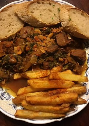 A picture of California Farm Chopped Clams and Crusted Pork: Iberian, Kosher and Halal.