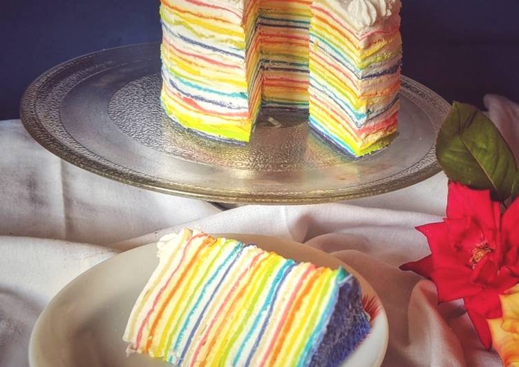 Rainbow crepe cake