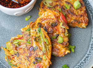 A picture of Don’t Break My Heart Korean Crispy Pancake 🥞 🌶 ❤️.