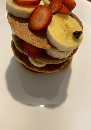 Una foto de Pancakes de banana vegana