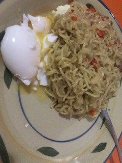 A picture of Simple Noodles with Boiled Egg.