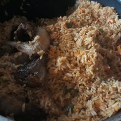 A picture of Veggie jollof rice.