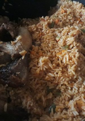 A picture of Veggie jollof rice.