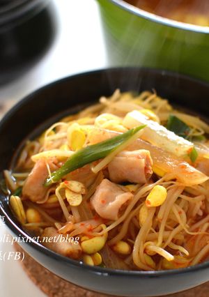 超簡單泡菜黃豆芽湯飯 的食譜成品照片