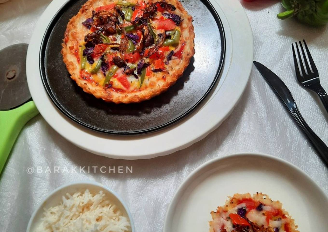 Thin crust rice pizza