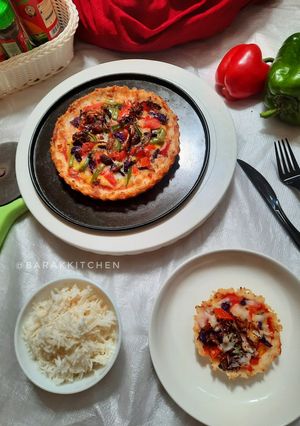 A picture of Thin crust rice pizza.