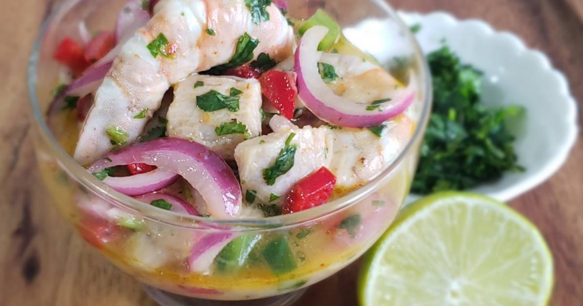 Ceviche De Reineta Y Langostinos Receta De Adriana - Cookpad