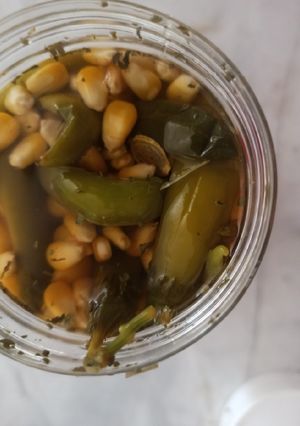 عکسی از دستور ترشی ذرت و فلفل