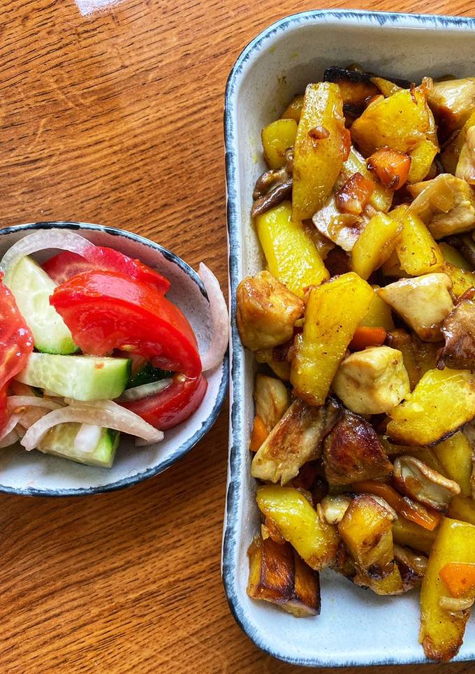 Картопля з грибами (смажена)