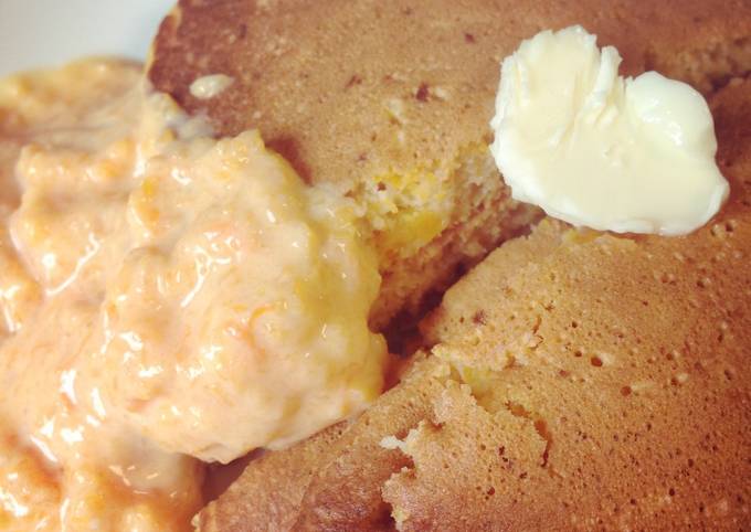 Butternut squash pancakes with butternut yogurt sauce Recipe