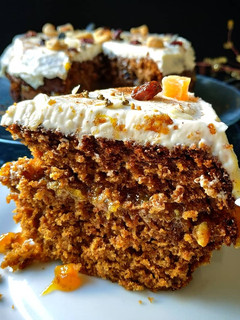 Una foto de Carrot cake con arrope