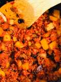 Chorizo almendrado con papas