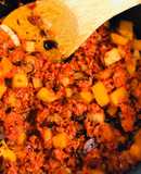 Chorizo almendrado con papas