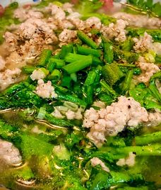 canh cải cúc thịt gà