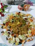 Salad 🥗 with Qeema Shimla Aloo 😋👍