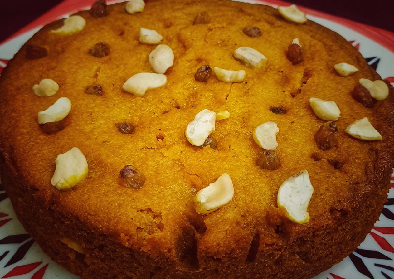 Eggless Mango Cake baked in Cooker