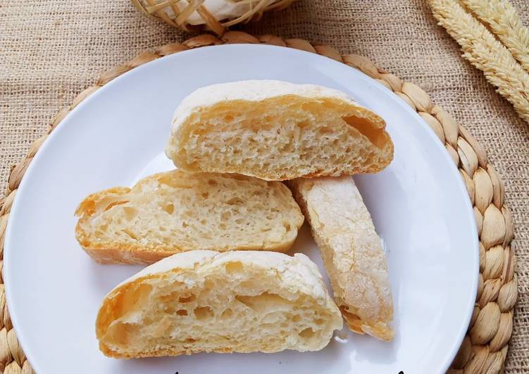 Resep Roti Ciabatta Tanpa Ulen (Italian Bread) Anti Gagal