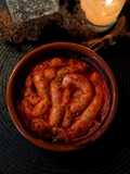 Intestinos zombie (Salchichas con tomate, cebolla y pimiento) - Adviento Halloween