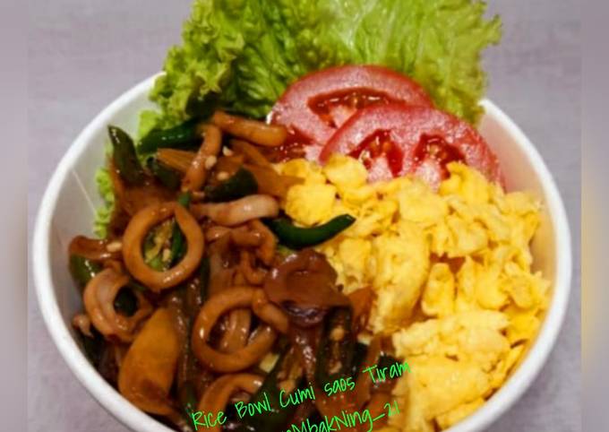 Panduan Masakan Resep Rice Bowl Cumi Saos Tiram