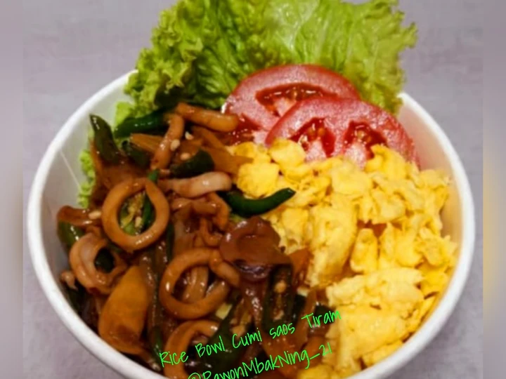 Langkah Mudah untuk Membuat Resep Rice Bowl Cumi Saos Tiram yang Lezat Anti Ribet, Lezat Sekali