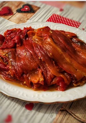 Una foto de Pimientos asados