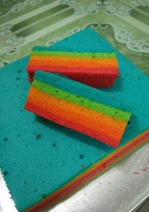 Foto resep Rainbow cake kukus